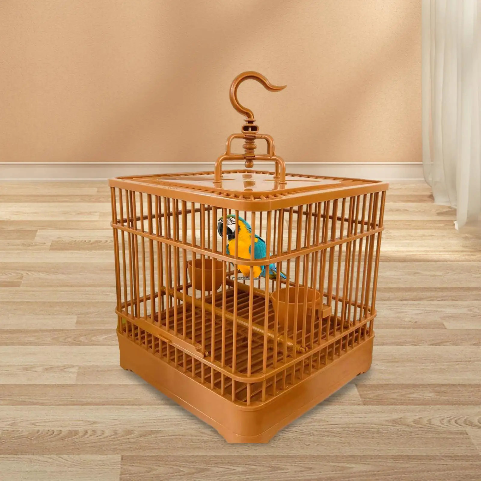 Hanging Cage Canary Small Birds Pet House Cockatoos with Food Bowl Bird Cage