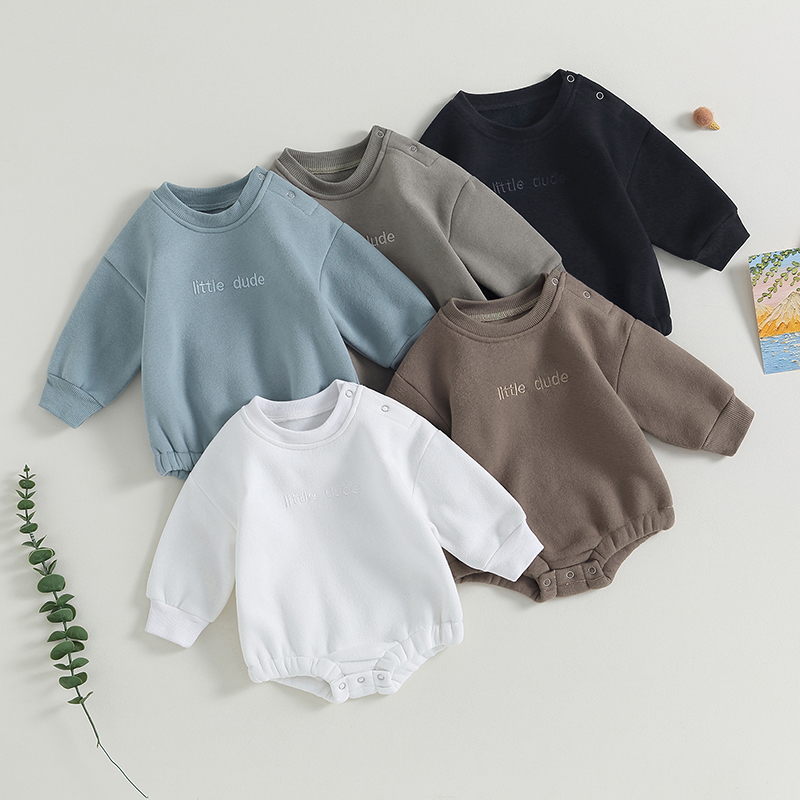 Neugeborene Baby Kleidung kleine Dude Bubs Sweatshirt Blase Stram pler Fleece Pullover Herbst Winter Outfit – Detail 9