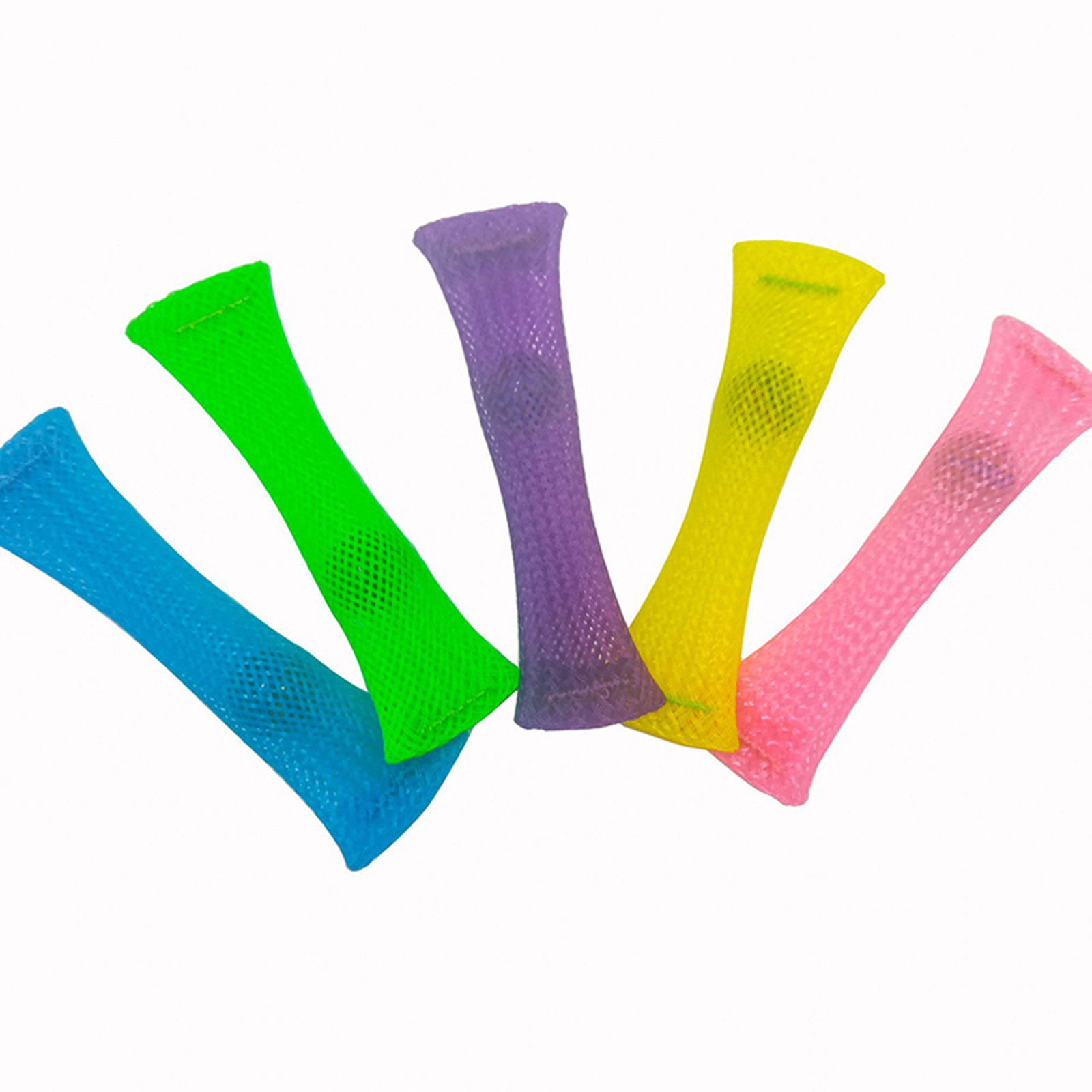 5pcs Fidget Toys Braided Mesh Tube with 