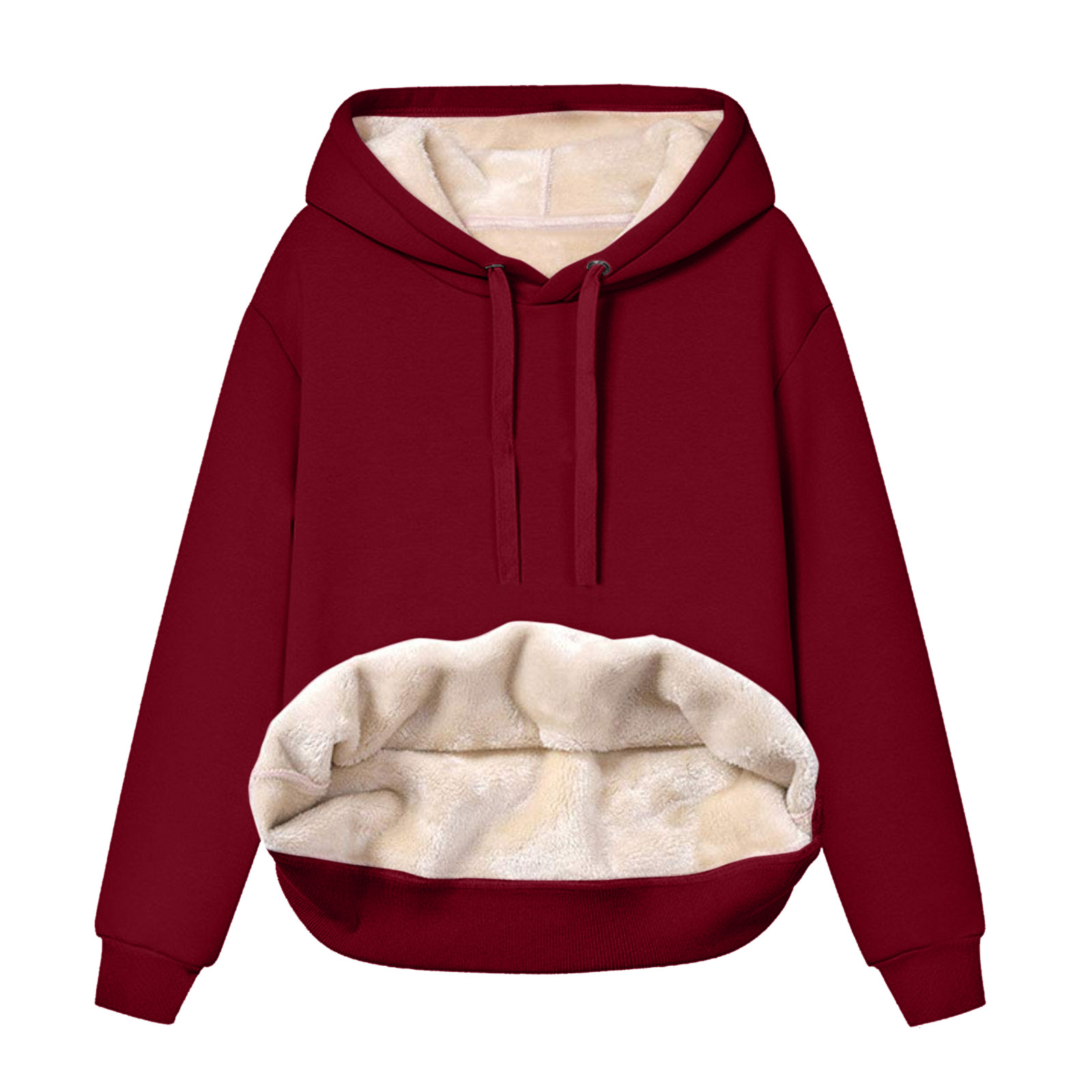 inverno veludo quente hoodies cor sólida de