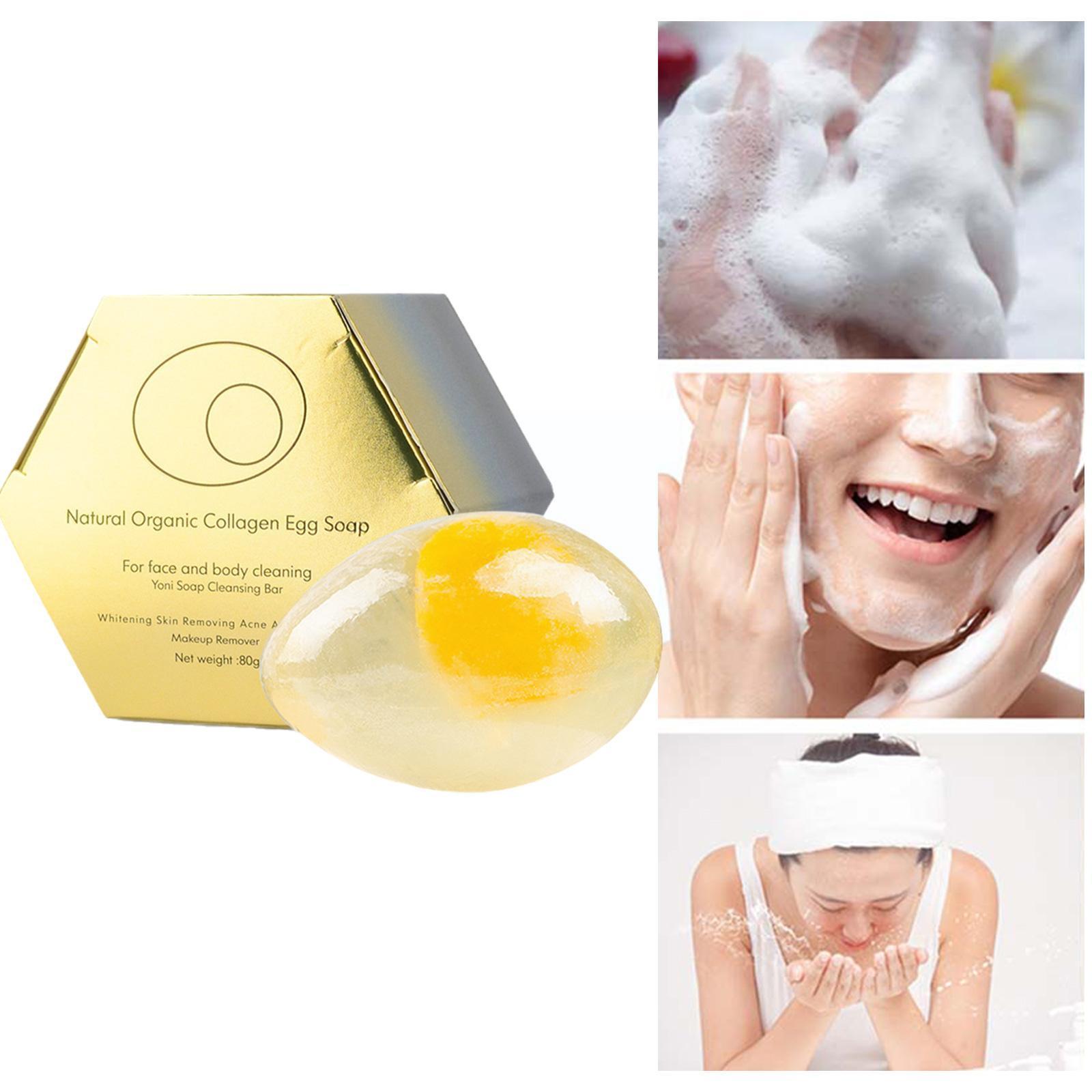 Best of 80g Handmade Collagen Soap Natural Organic Egg Soap Acne Soap Cleaner Whitening Pimple Soap Removal Cleansing Face Facial B B1O7 Reviews & Tips