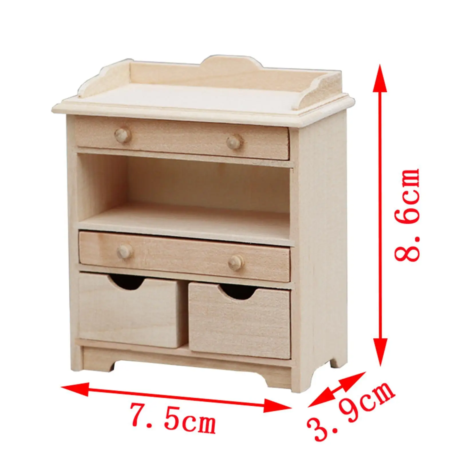 1/12 Dollhouse NightStand Model for Bedroom Playhouse Child Doll Furniture