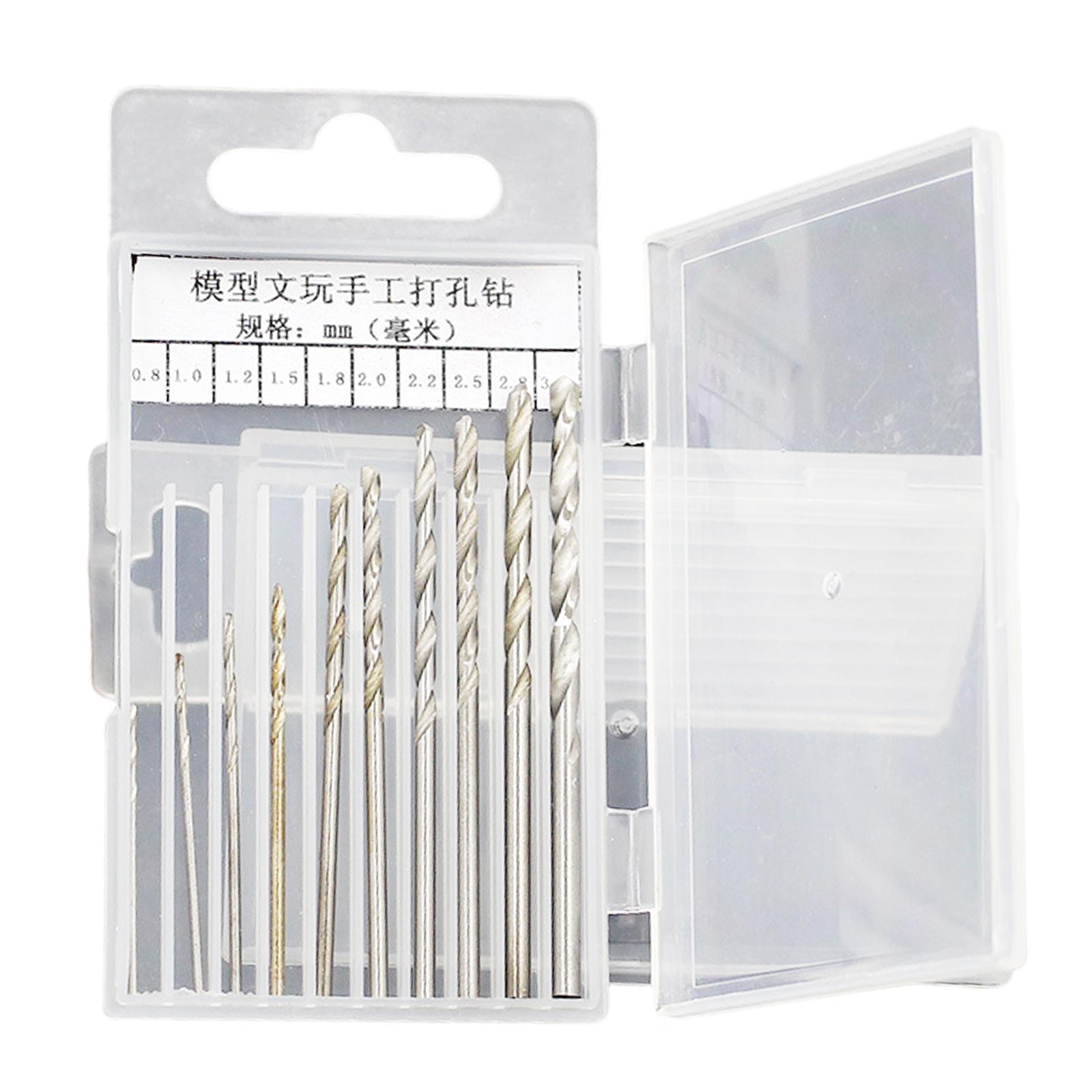 Pin Vise Hand Drill Bits 0.5-3.0mm Mini Twist Drill Bits Set for Model Making Tipped Bead