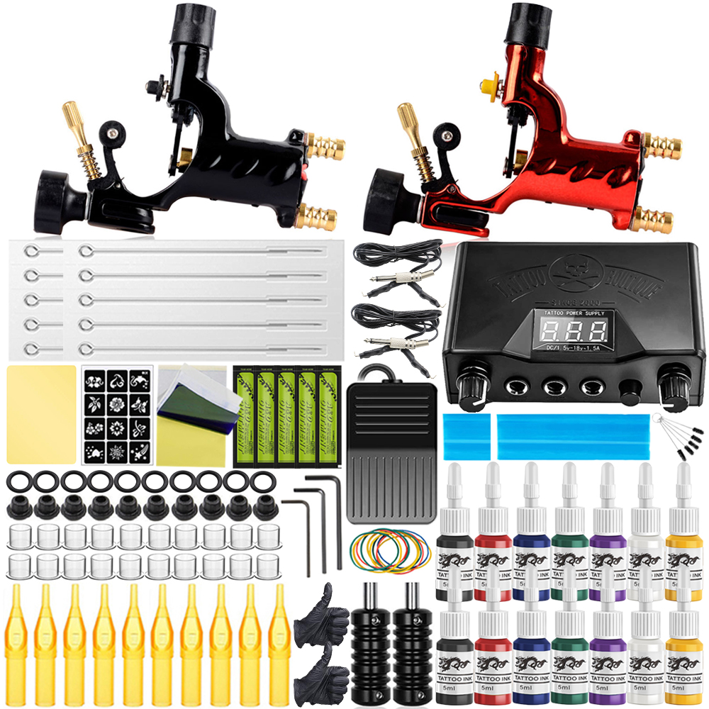 Best of Professional Rotary Tattoo Machine Kit STattoo Kit Set With Tattoo Power Foot Pedal Needles Pigment Ink For Beginner Reviews & Tips