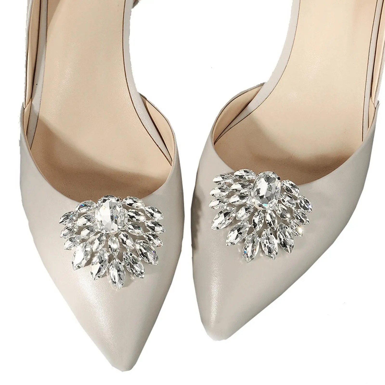 2Pcs Fashion Shoes Clips Bridal Bridal Shoes Charm Detachable High Heel Shoes Clip Garment Accessories DIY for Wedding