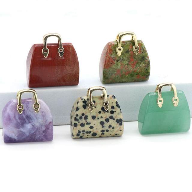 Mini Crystal Carving Women Bag Home Decoration 