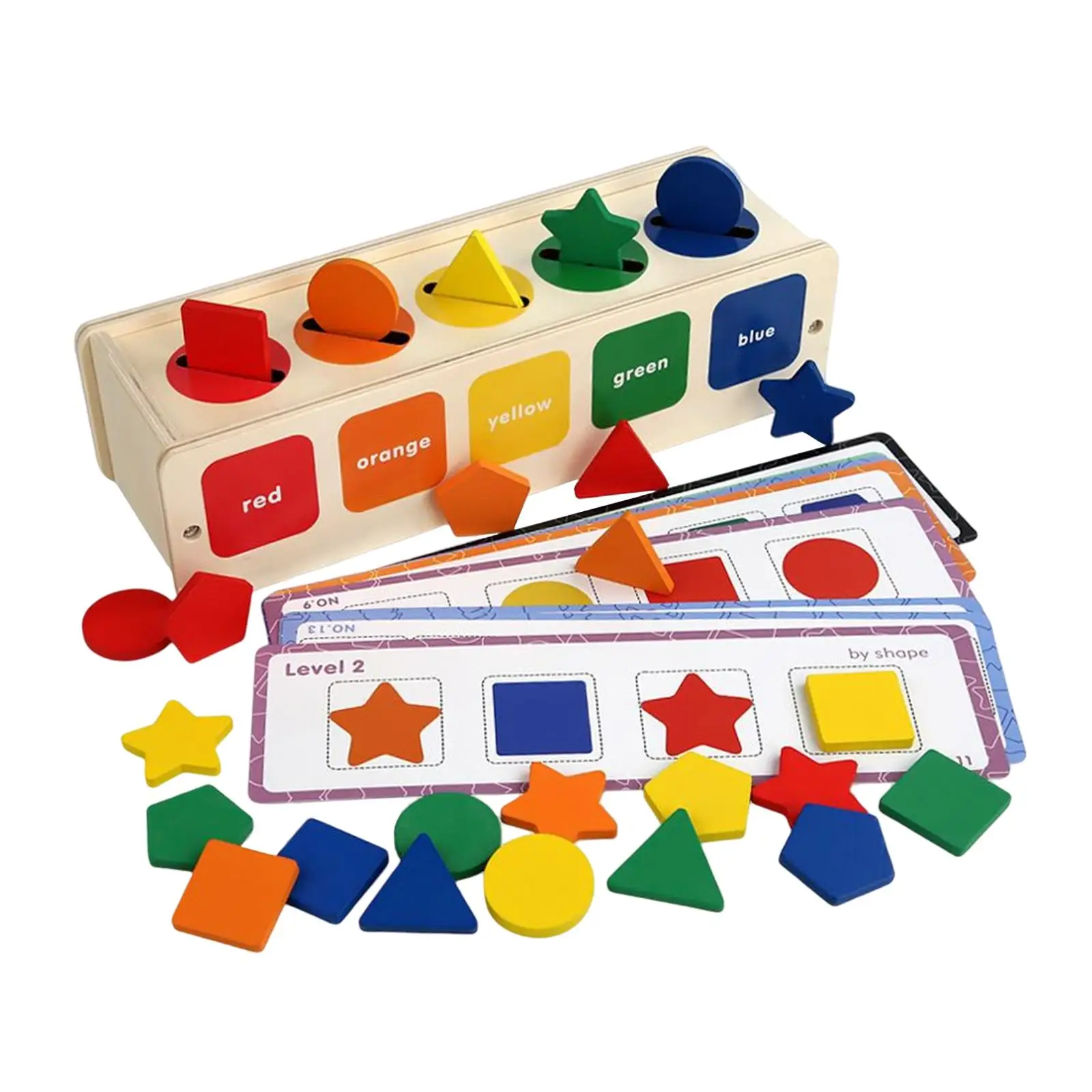 Montessori Wooden Shape and Color Sorting Toy Preschool Learning Toy Educational Toys for Girls Boys Child Kids Toddler Gifts