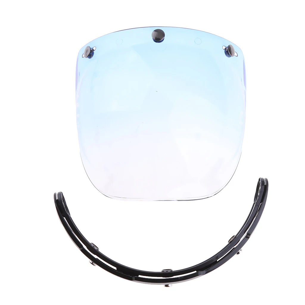 Motorcycle Helmet Open or Half Face Protector Blue Lens  for