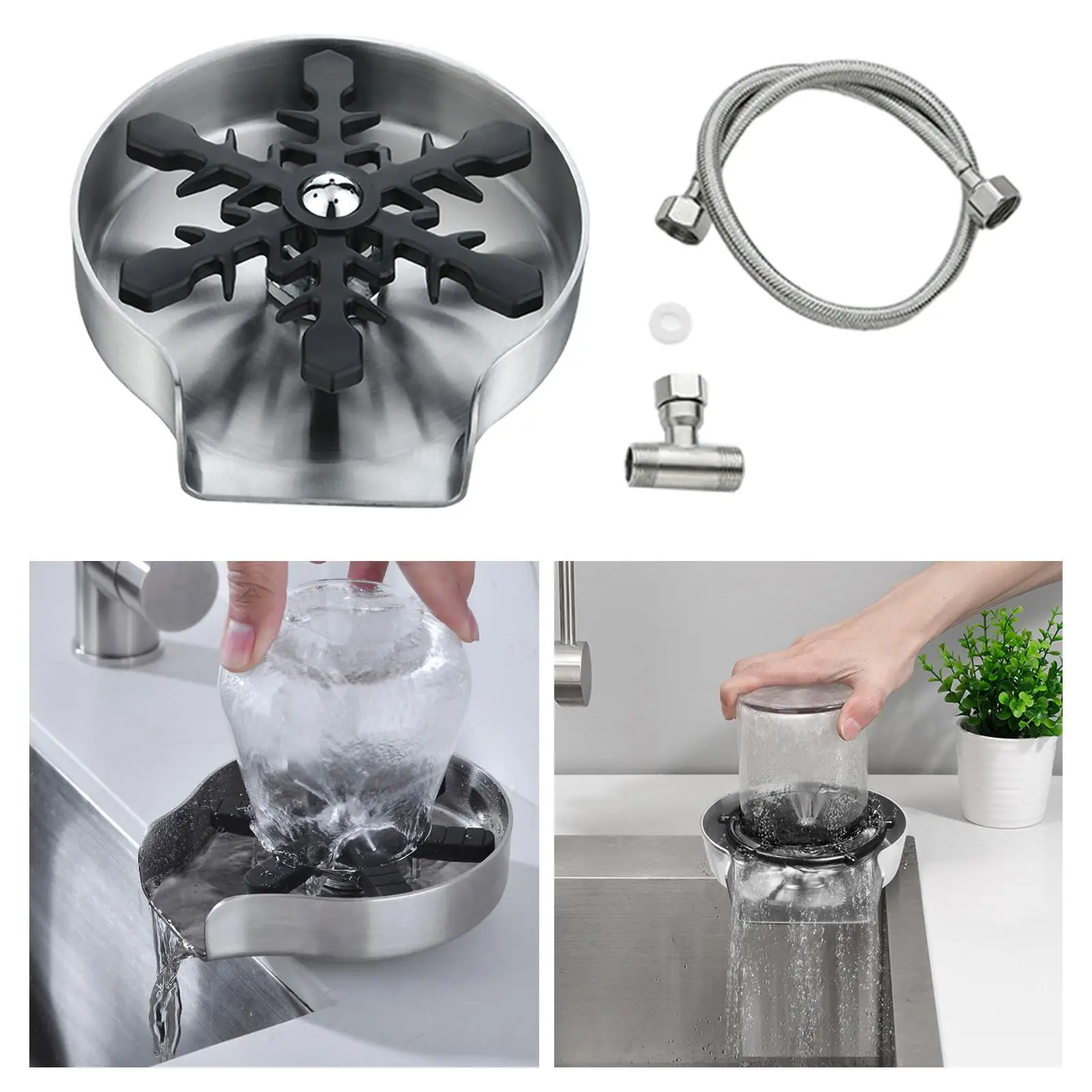 Automatic Cup Washer Cleaning Accessories Faucet Glass Washer Cleaner Durable Sinks Glass Washer for Home Restaurant Bar Tea Cup