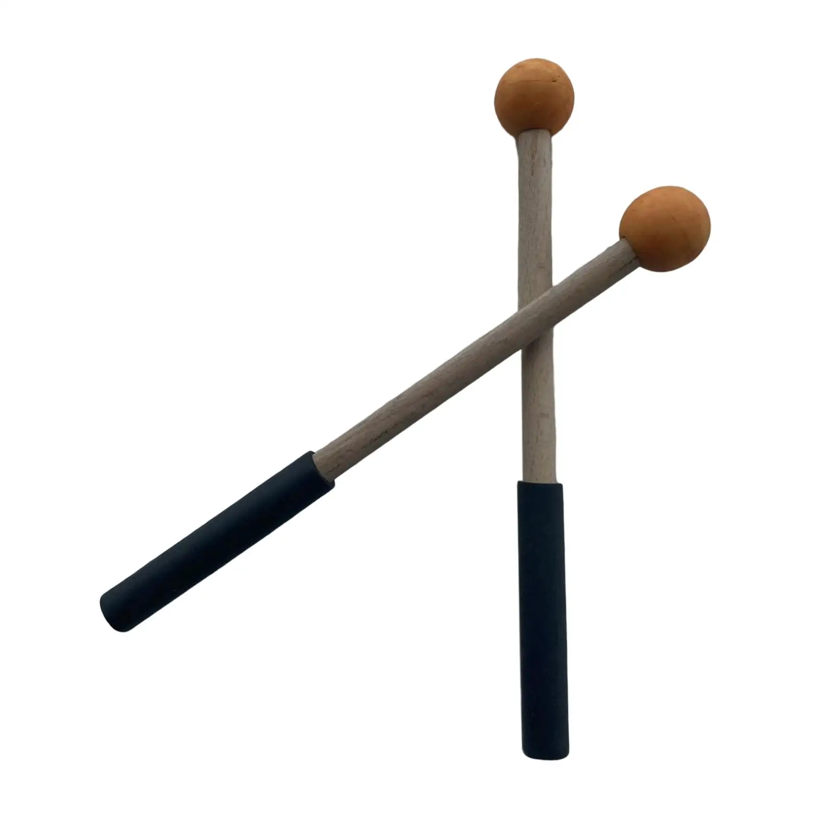 2Pcs Silicone Drumsticks with Wooden Handle Cymbal Mallet for Replacement