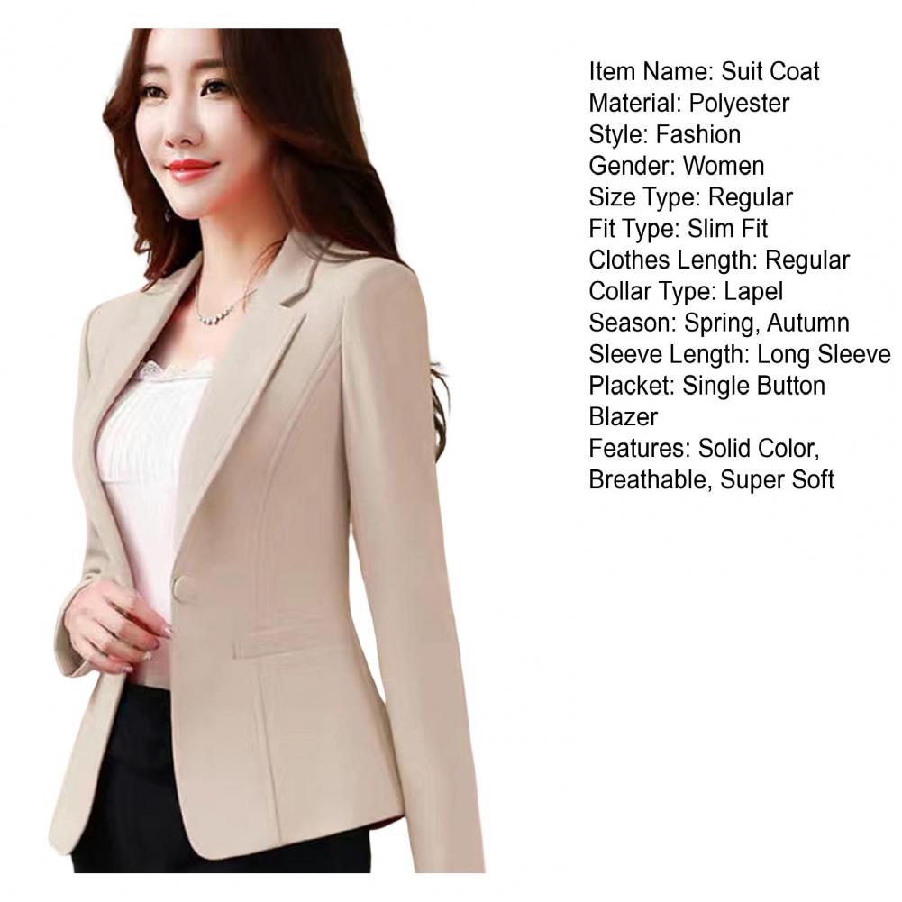 Title 6, Female Korean Casual Short Single Button Blazer...