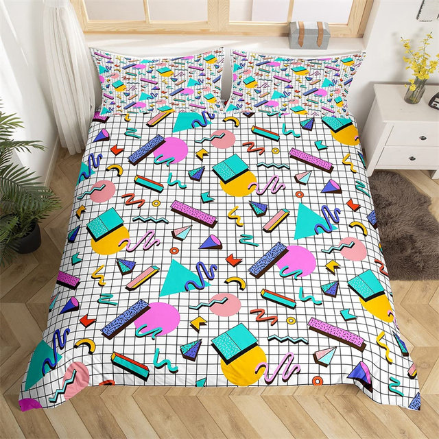 Duvet cover pattern deals 2 Colorful Zentangle Microfiber Retro Bedding Duvet Cover