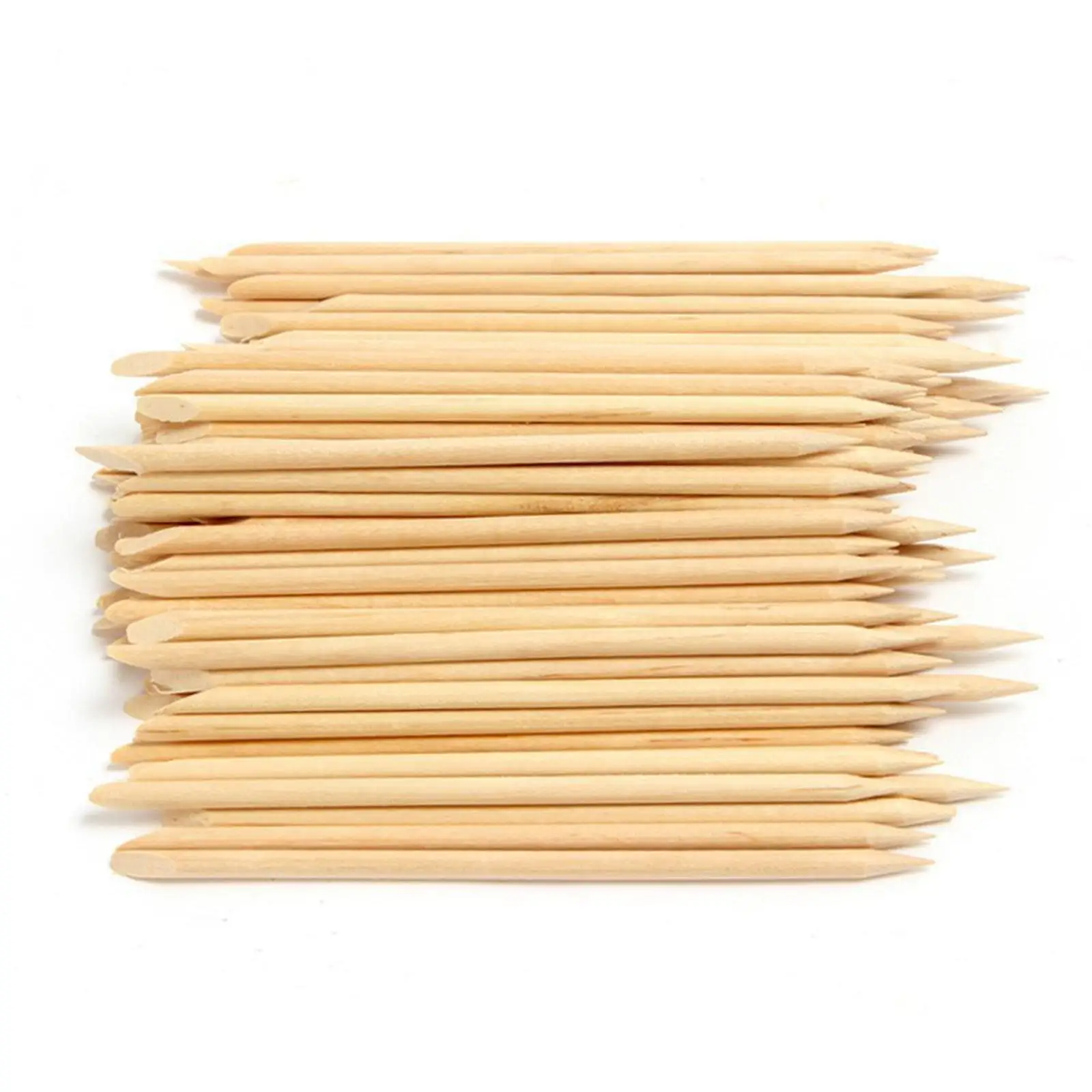 100x Orange Wooden Sticks, Manicure Supplies Nail Cuticle Pusher, for Nails Everyday Use