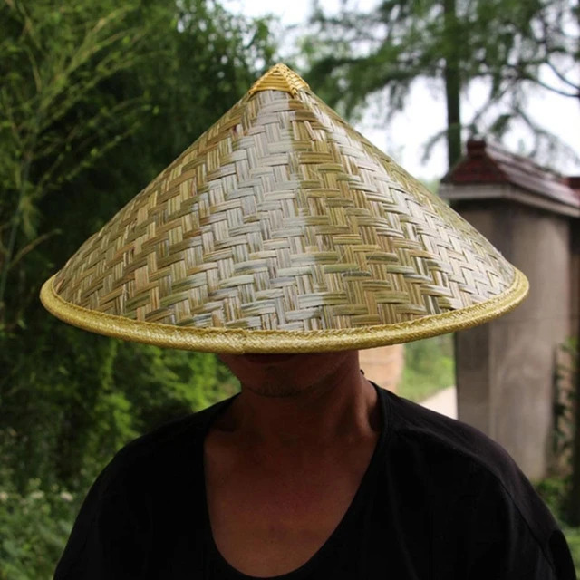 Cone Sun Hat Vietnamese Japanese Coolie Straw Bamboo For Garden