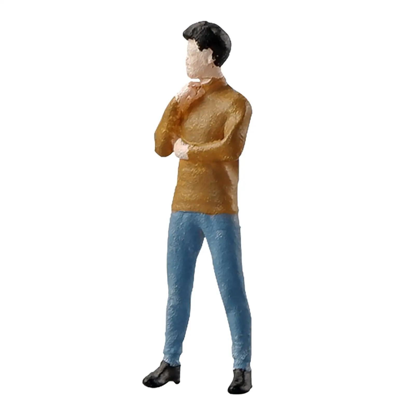 1/64 Scale Diorama Figure Miniature Model Dollhouse Decor Thinker Man for Fariy Garden