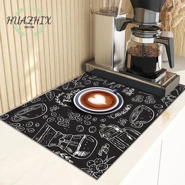 Retro Cafe Design tappetino per asciugare i piatti cucina caffettiera Pad di  scarico tappetino da bagno in gomma Super assorbente tappeti antiscivolo -  AliExpress