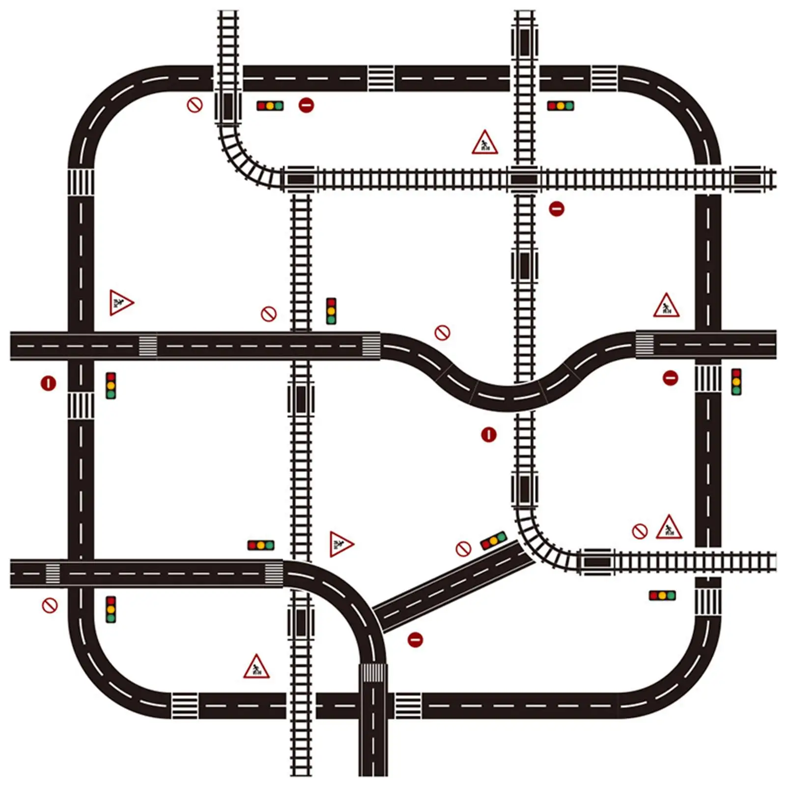 16 Pieces Race Road Track Game Cars Track and Train Stick for Birthday Gifts