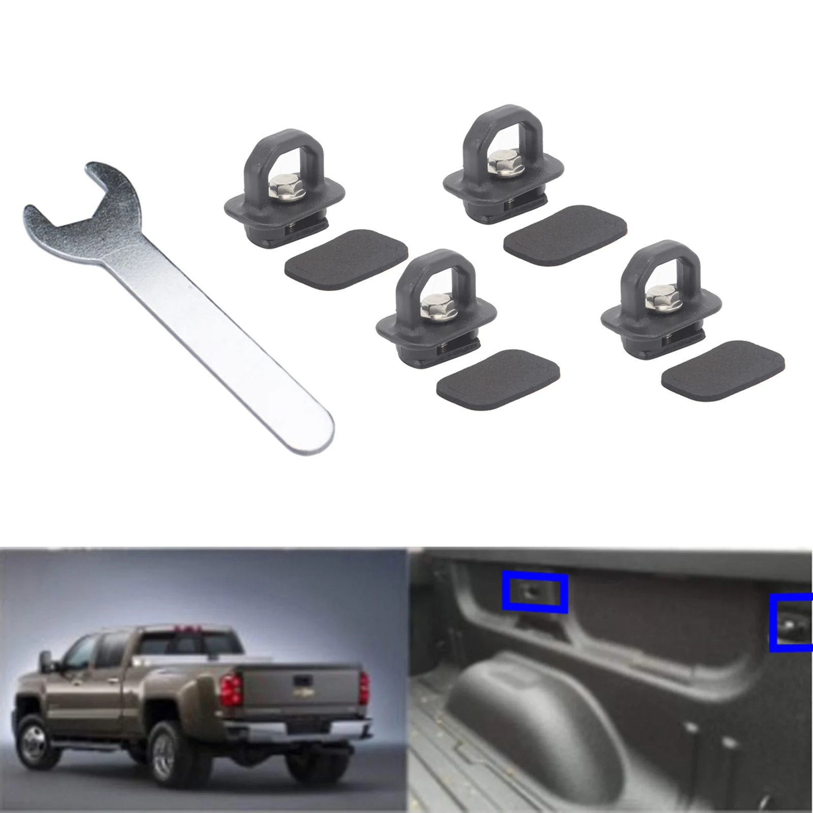4Pcs Tie Down Anchors Hooks Tie Downs for   Pickup Trucks