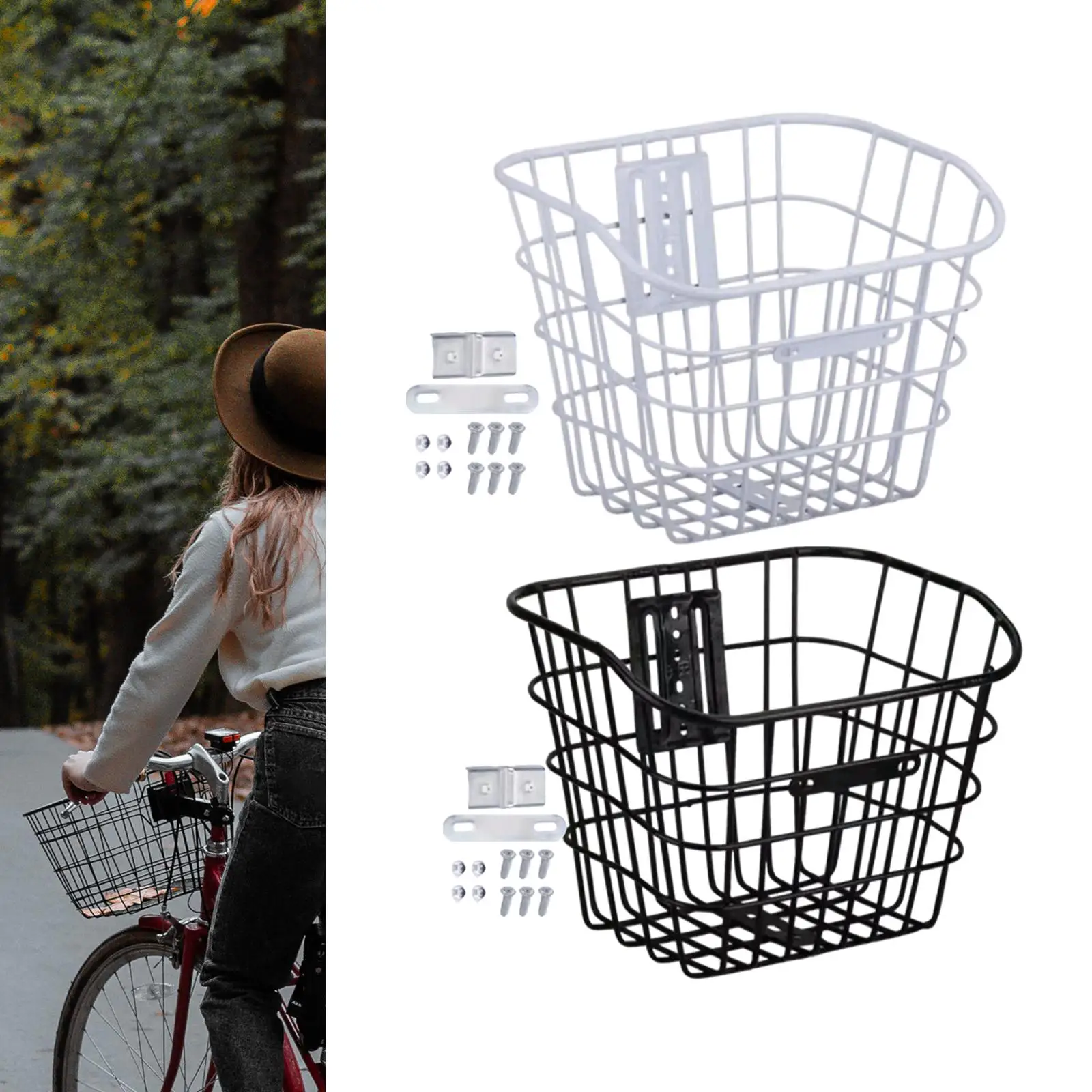 Bike Basket, MultiPurpose Detachable Bicycle Front Basket for Pet, Cycling,