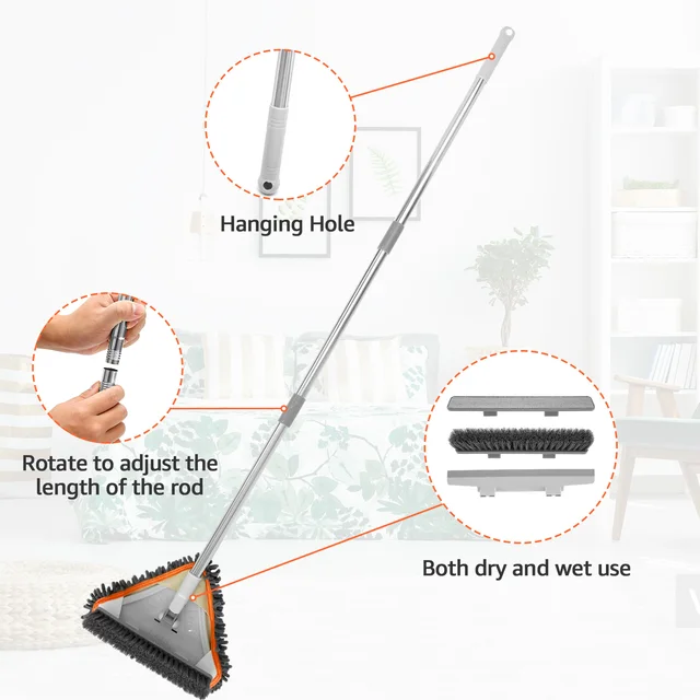 Extendable 1.3m Crevice Cleaning Brush Bathroom Kitchen Floor Scrub Brushes  Long Handle Stiff Broom Mop for Washing Windows - AliExpress