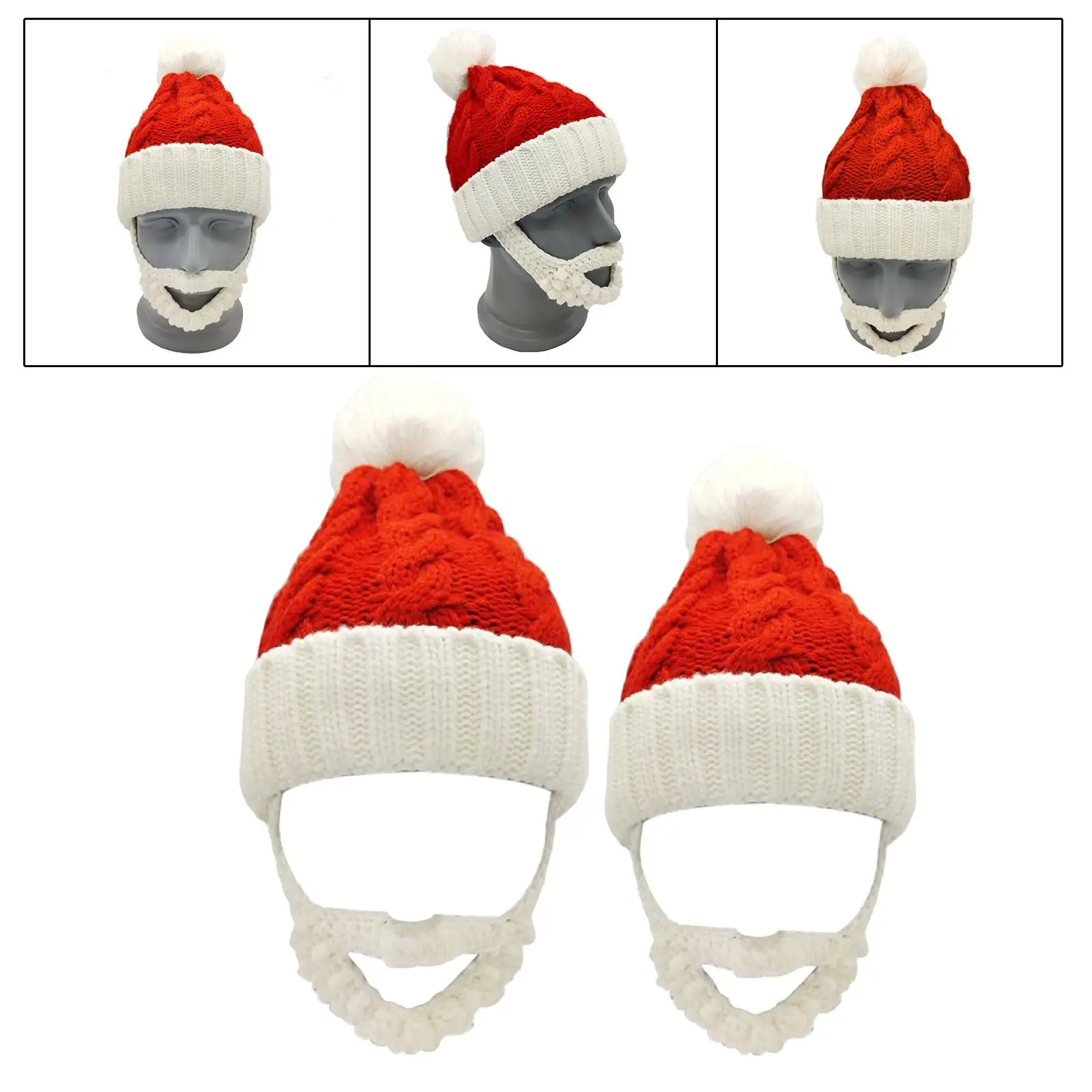 Cute Winter Christmas Knitted Hat Headgear Xmas Santa Hat for Festival Holiday