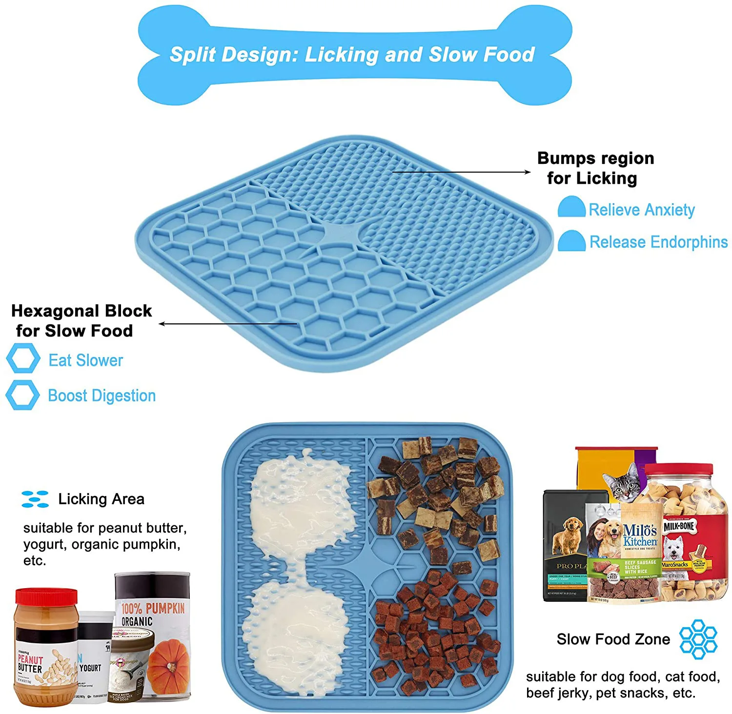 Title 1, Lick Pad for Dog Cat Slower Feeder Licky Mat fo...