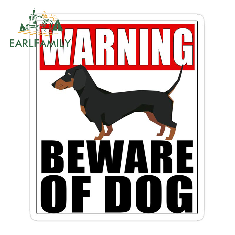 Title 14, EARLFAMILY 13cm x 9.7cm WARNING Beware of Dog S...