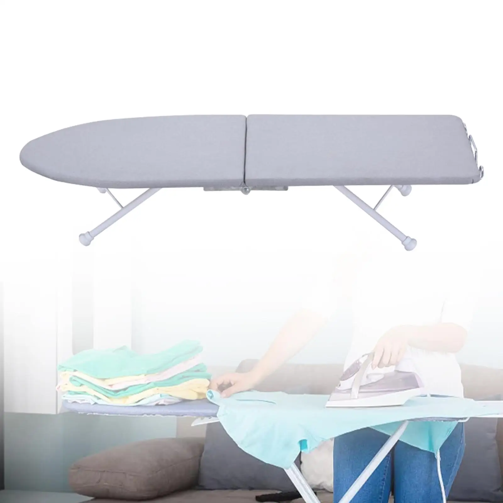 Portable Tabletop Ironing Board with Iron Rest, Compact Ironing Table, Foldable Ironing Board for Household Laundry Room
