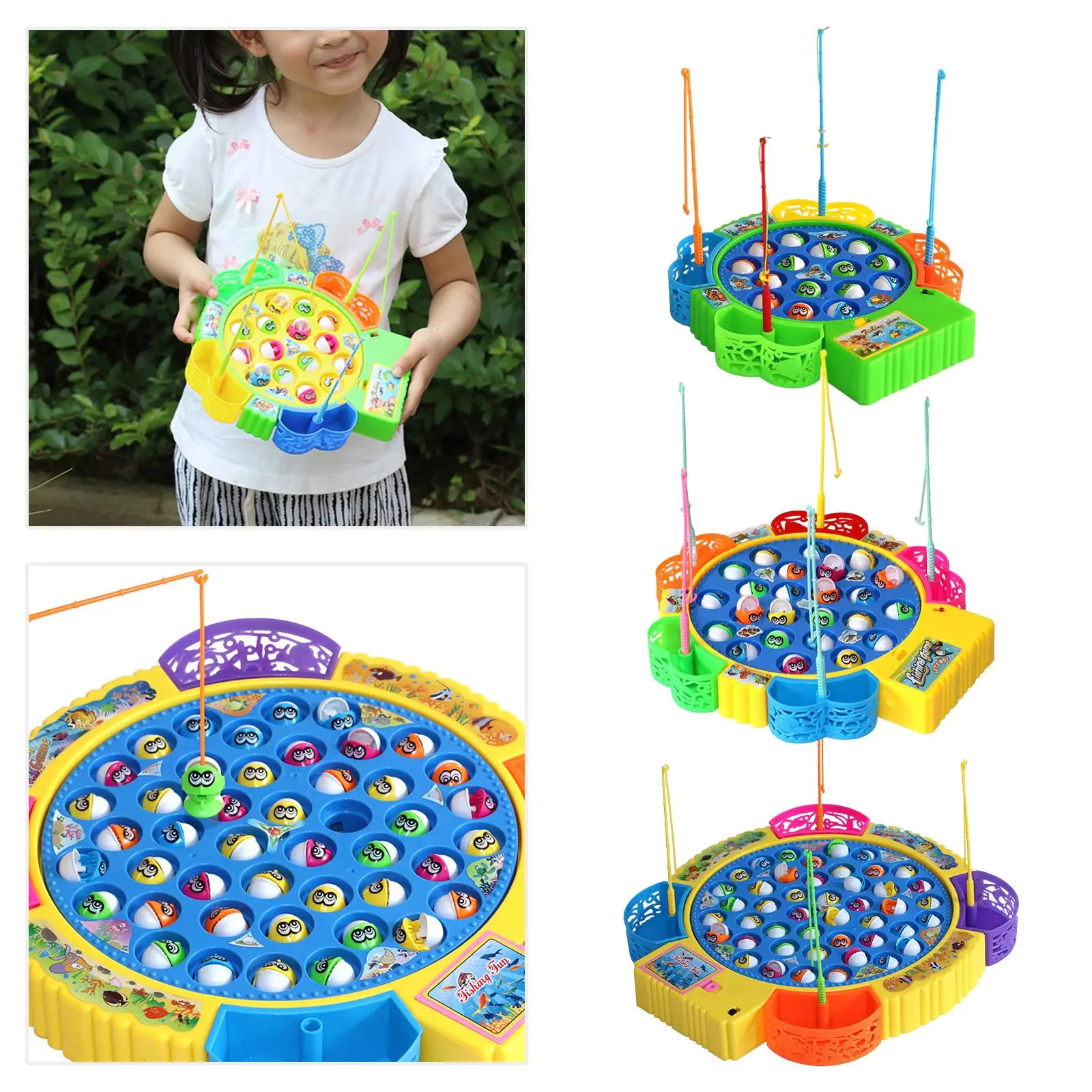 Novelty Rotating Fishing Game Children`s Toys Children`s Fishing Toys Fine Motor