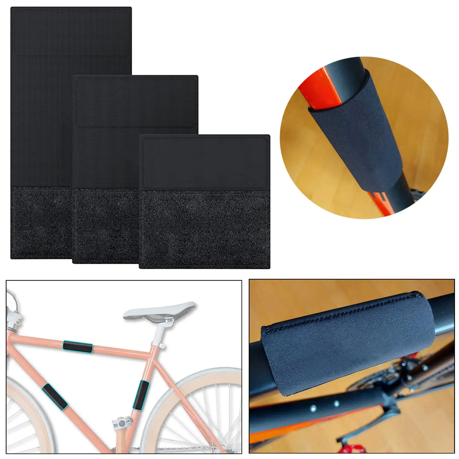 Neoprene Bike Frame Protector 3 Pcs Cycling Bike Guard Sticker Protective Pad Bike Chain Protective Cover