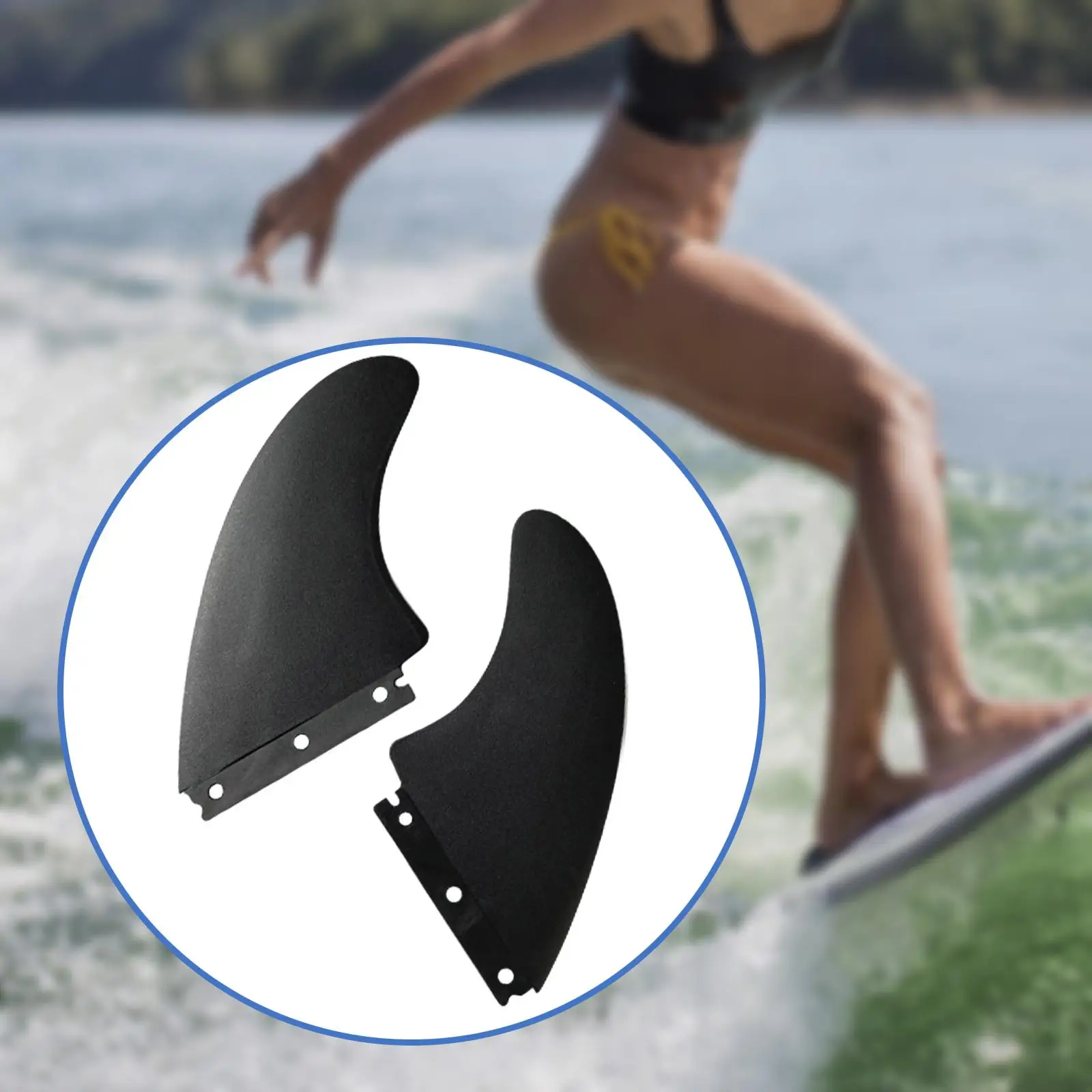 2Pcs Surfboard Fins Surf Board Tail Rudder for Longboard Canoe Accessory