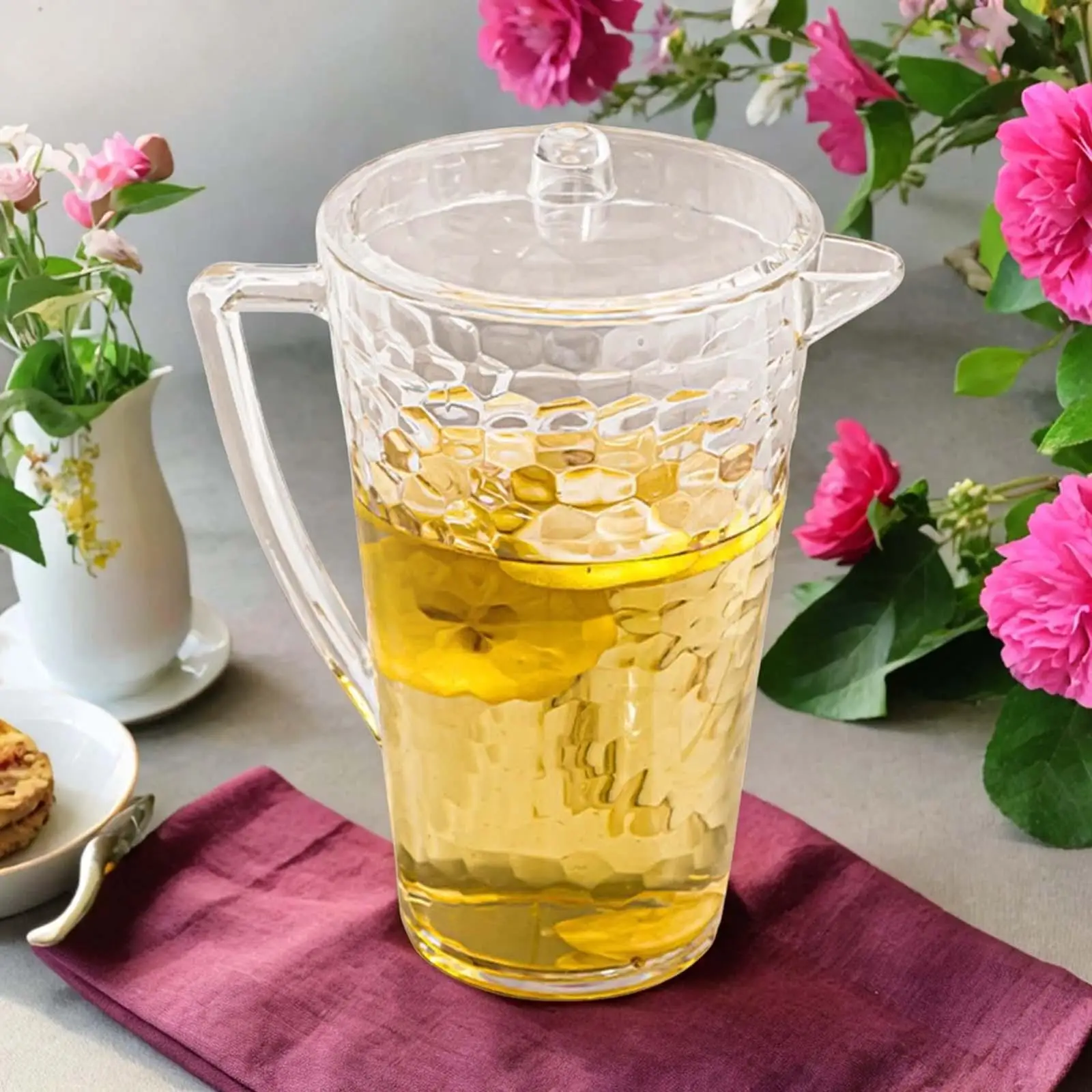 Ice Tea Pitcher Heat Resistant Teapot Bottle with Handle 1L Hot or Cold Water Pitcher for Home Refrigerator Party Beverage Tea