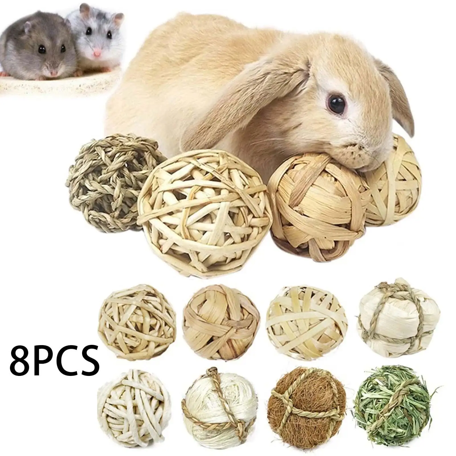 Rabbit Chew Toys Small Animal Chew Ball Toy for Rats Chinchillas Exercise