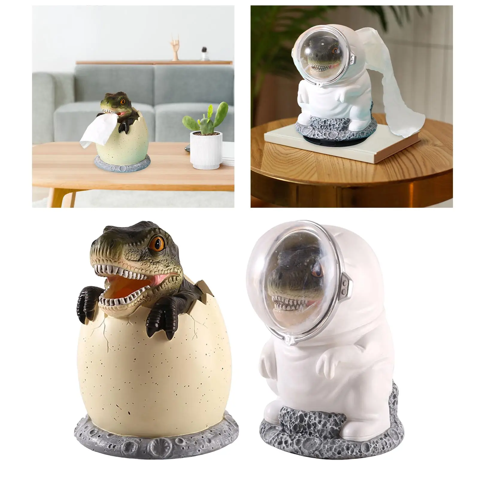 Cute Tissue Box Holder Accessory Modern Napkin Dispenser Dinosaur Napkin Holder for Kitchen