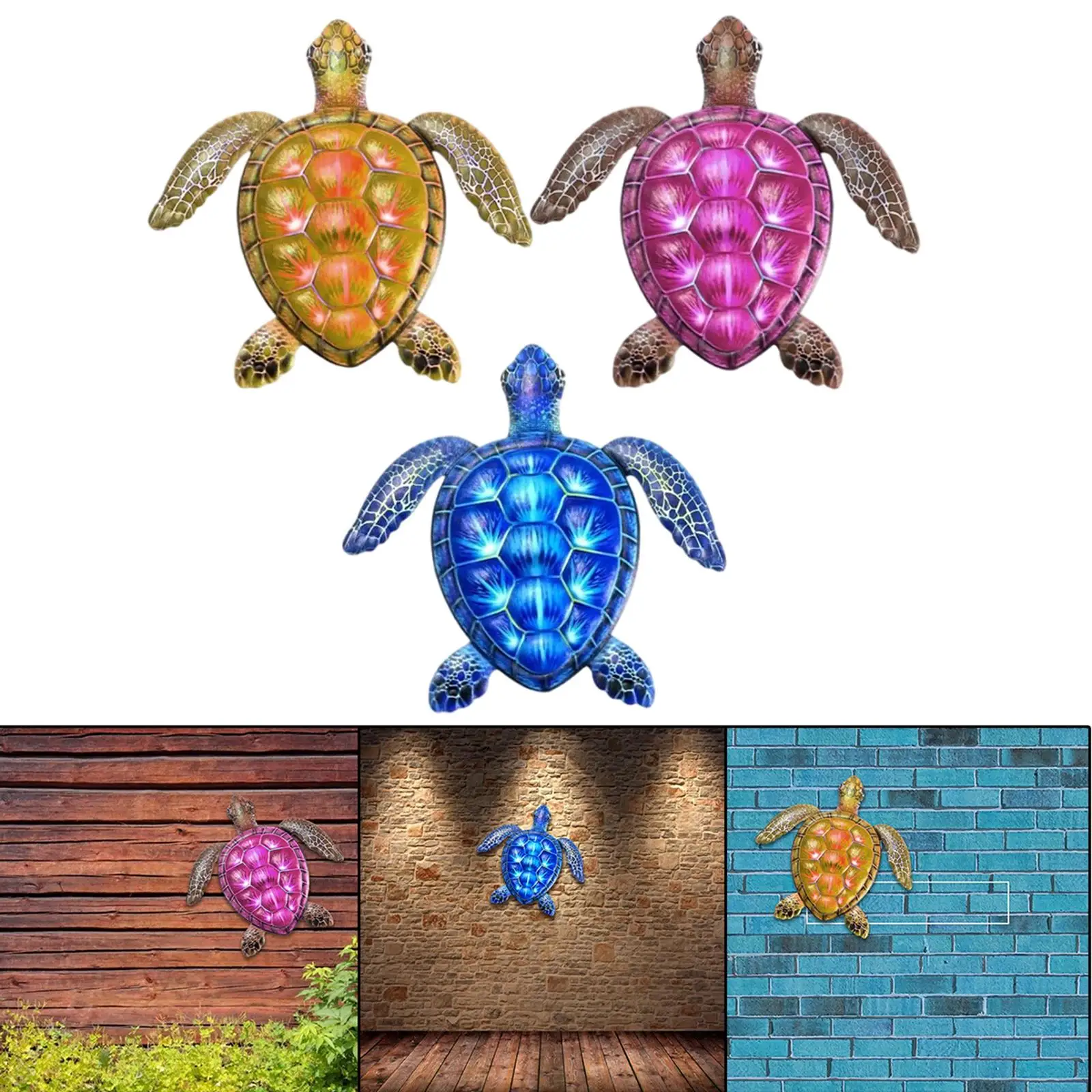 3pcs Metal Turtle - Wrought Iron Turtle Home Decoration -  Metal Turtle Hanging Sculpture Living Room Iron  
