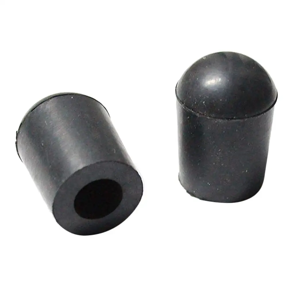 2 Pieces Black Rubber Tip 10mm Diameter for Double Bass End Pin