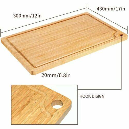 SKY LIGHT Cutting Board for Kitchen - Organic Bamboo Chopping Boards With  Juice Groove and Hook, Reversible Wooden Carving Board for Meat Cheese and  Vegetables 