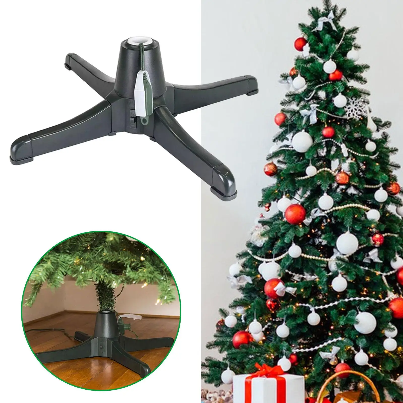 Electric Rotating Christmas Tree Stand Artificial Trees Stands for Garden Indoor Outdoor Living Room Decorations