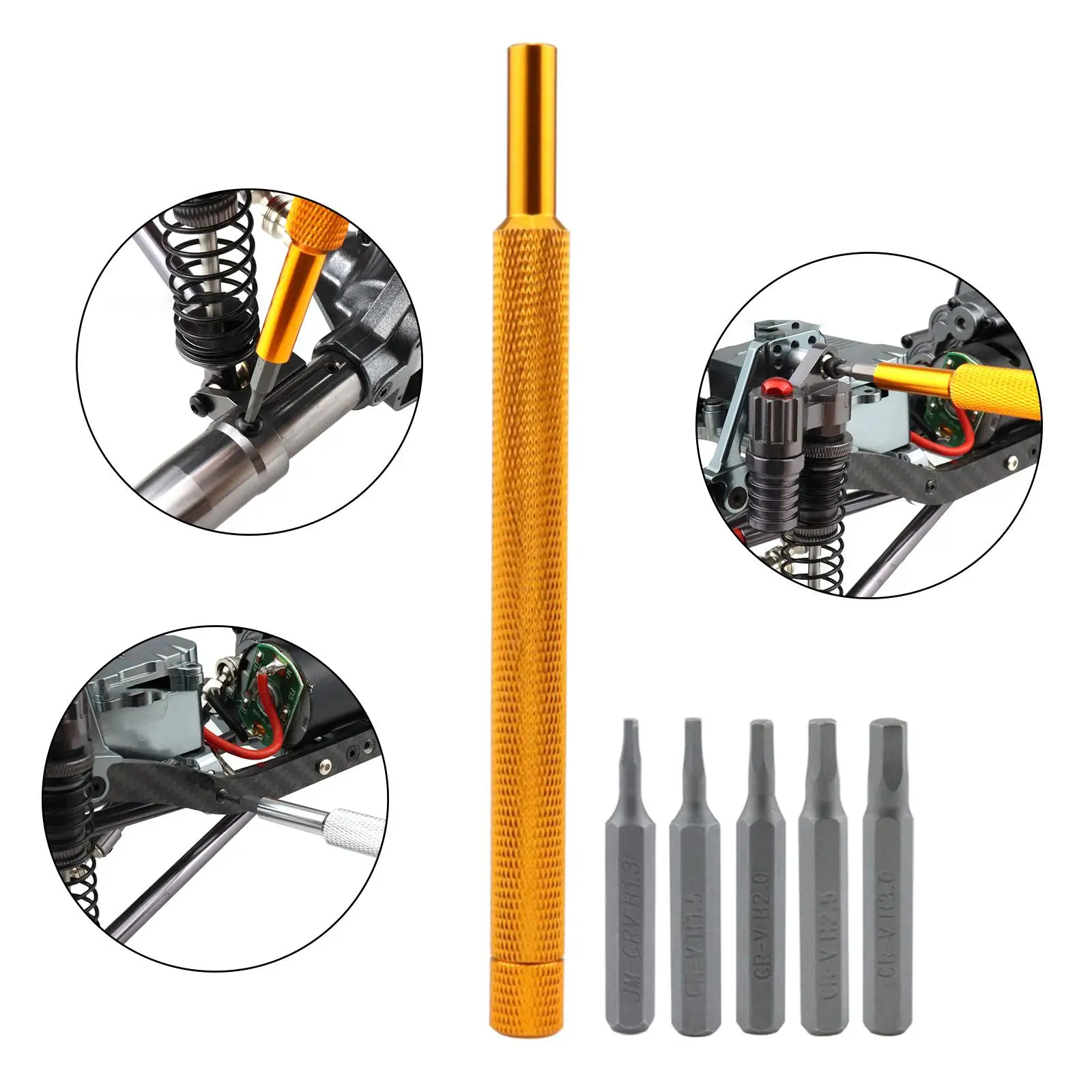 6Pcs Screw Driver Tools Kit Set RC Repair Tools Kit with 1.3mm 1.5mm 2.0mm 2.5mm 3.0mm Bits for RC Boat Boat Parts