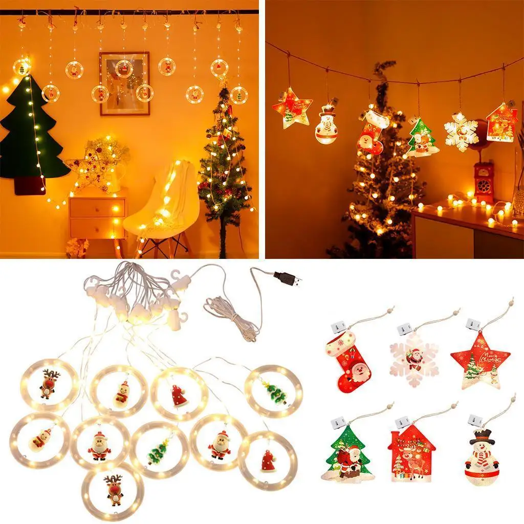 Christmas String Hanging Lights, LED Fairy Lights USB Powered for  Garden Patio  Decor indoor e outdoor Celebration Lighting