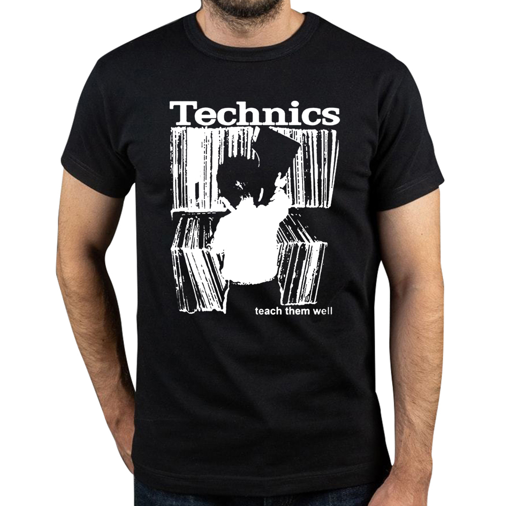 Technics T-Shirt Kid Teach Them Well Dj Musik T-Shirt Mode Baumwolle Kurzarm O-Ausschnitt Sommer Coole T-Shirts – Detail 2