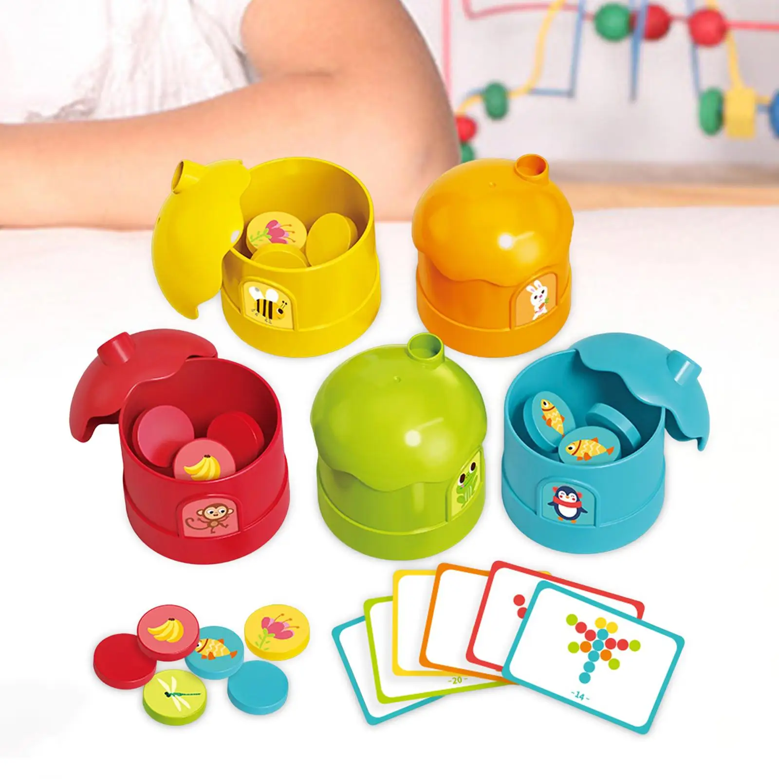 Color Sorting Cup Fine Motor Skill Toys Jigsaw Puzzle Birthday Gift for Nursery
