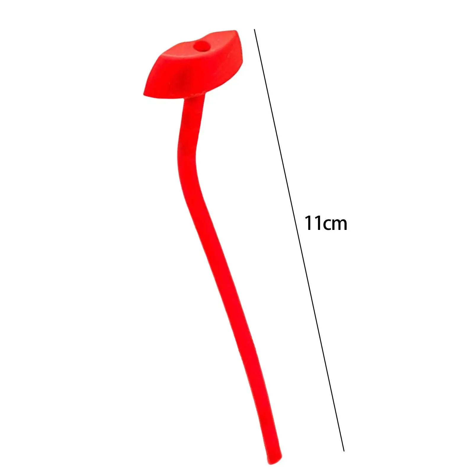 Flute Straw Silicone Reusable Soft Red Easy to Clean Engaging Lips Horizontally Drinking Straw for Tea Juice Hot Cold Beverages