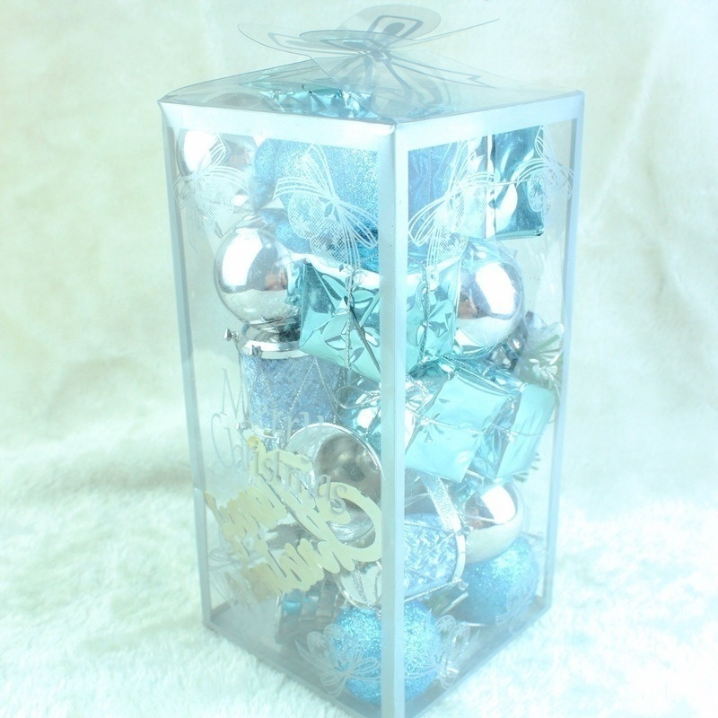 32 Pcs/set Lake Blue Christmas Lotto Pack Pendant Christmas Tree Ornaments Christmas Pendant