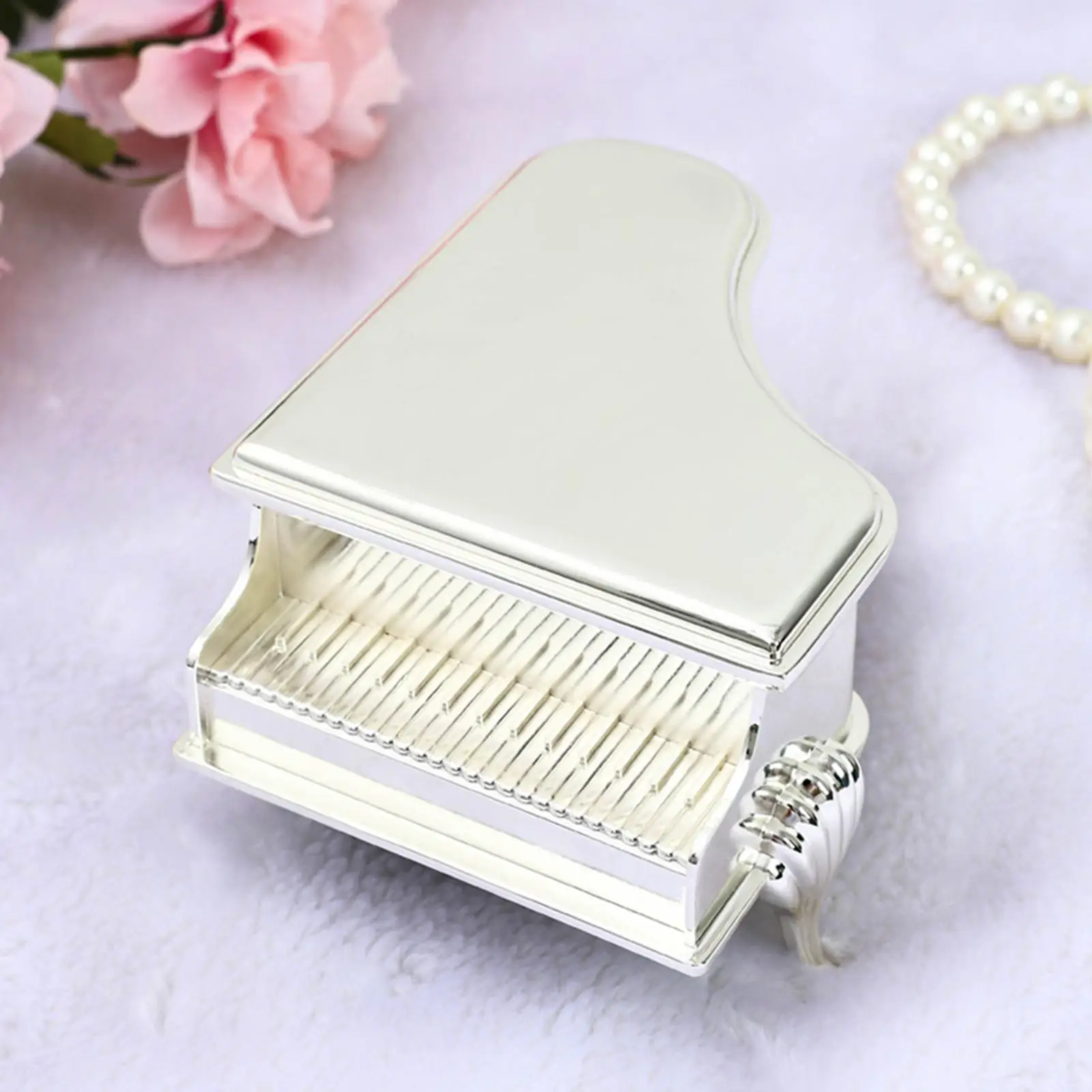 Piano Shape Jewelry Box Desktop Case Decor Jewellery Storage Holder for Wedding Brithday Gift Anniversay Engagement Girls Women
