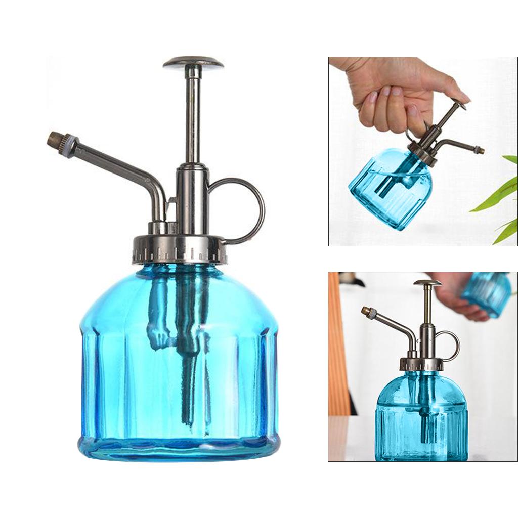 Transparent Glass Watering Spray Bottle,Plant Mister with Plastic Top Pump