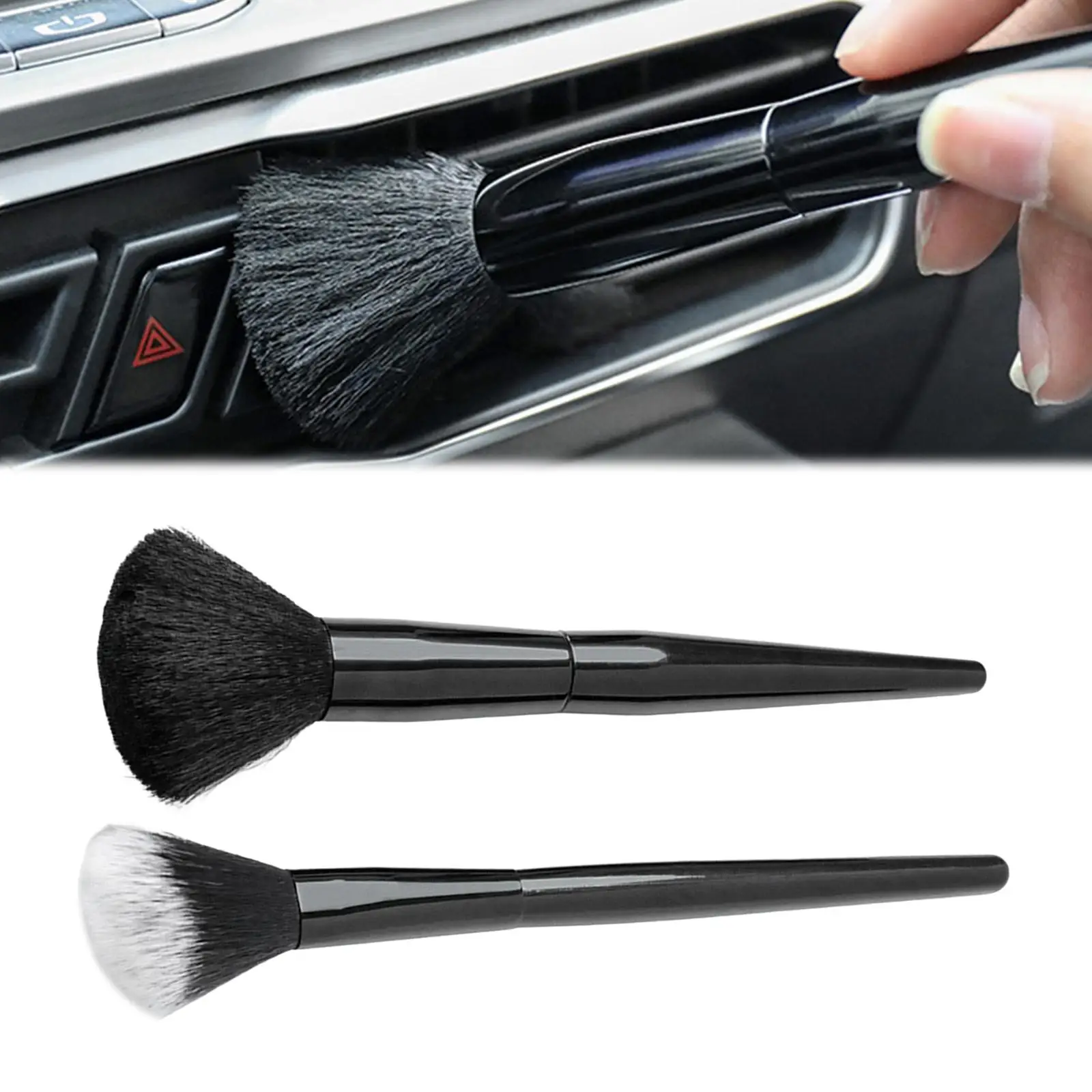 2Pcs Car Detailing Brush with Long Handle Wash Cleaning Supplies for Ashboard