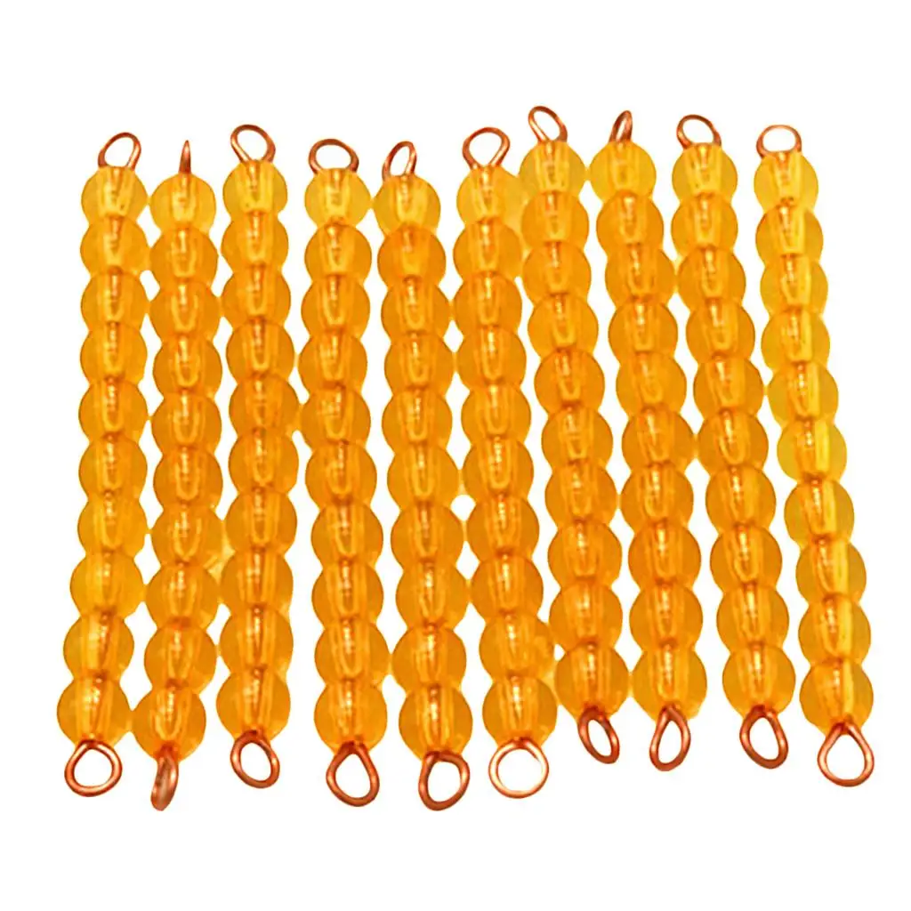 10 Pieces Montessori Bead Bars Ten-beads for 1-100 Number Counting Learning Kids