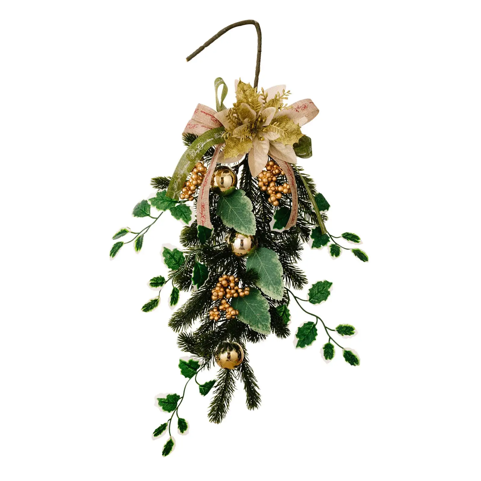 Porch Sign Christmas Flower Wreath Farmhouse Garland 20inch Welcome Sign Christmas Tree Accessories for Porch Garden Celebration