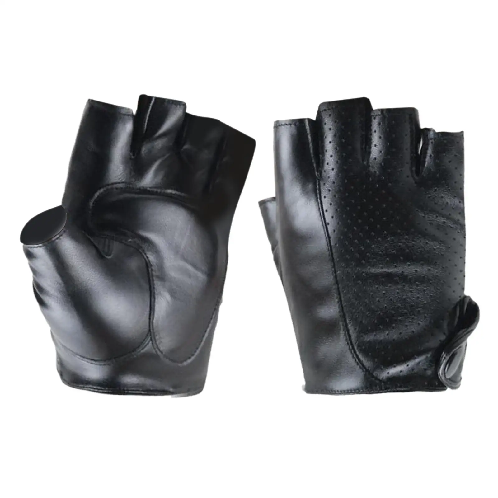 Shockproof PU Leather Gloves Half Finger Gloves for Men Climbing Motorcycle